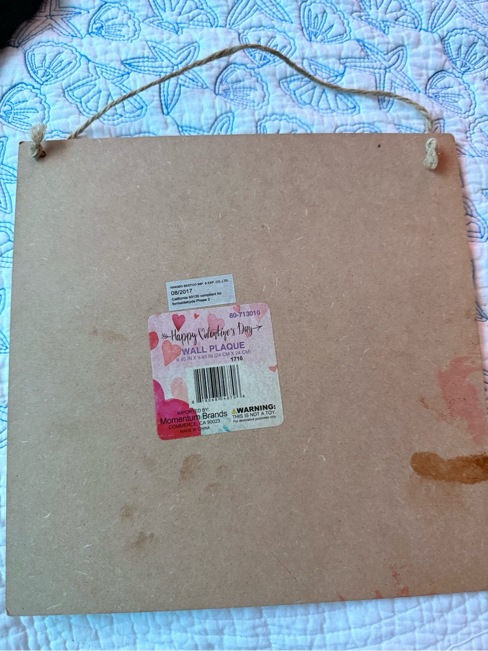 Heart Watercolor Wall Plaque in Pink and Orange - Unbranded Set - Picture 2 of 5